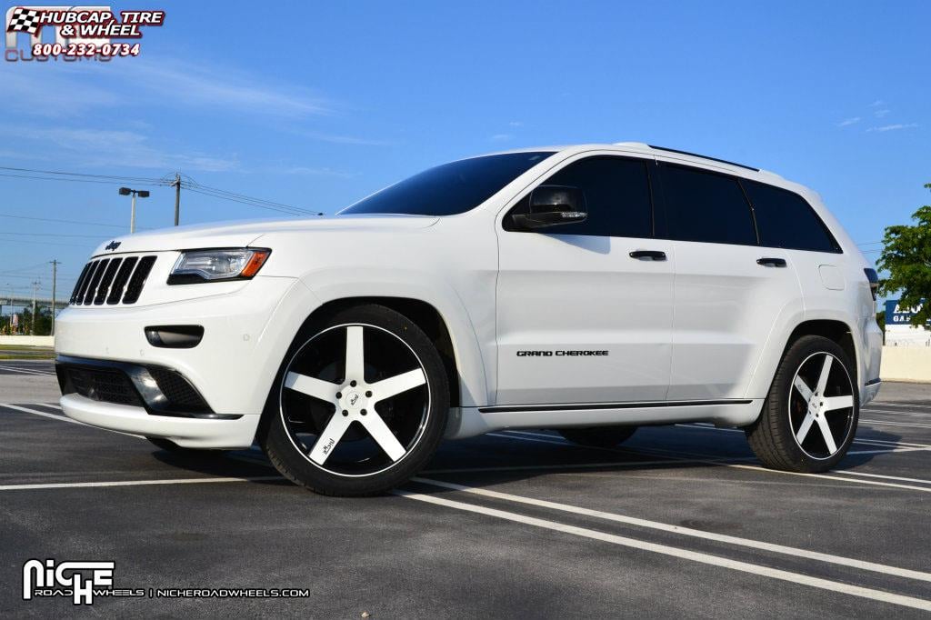 vehicle gallery/jeep grand cherokee niche milan m134  Black & Machined with Dark Tint wheels and rims